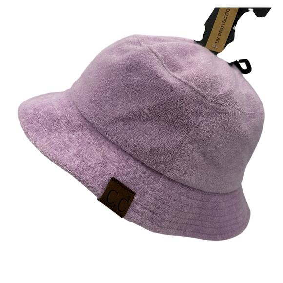 C.C Packable Bucket UPF 50 Sun Hat Terry Cloth Lavender New with tags - Picture 3 of 6